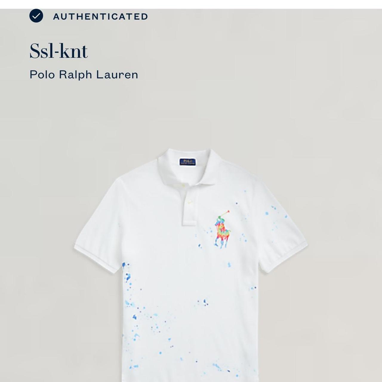 Polo Ralph Lauren White Big Pony Splatter Depop