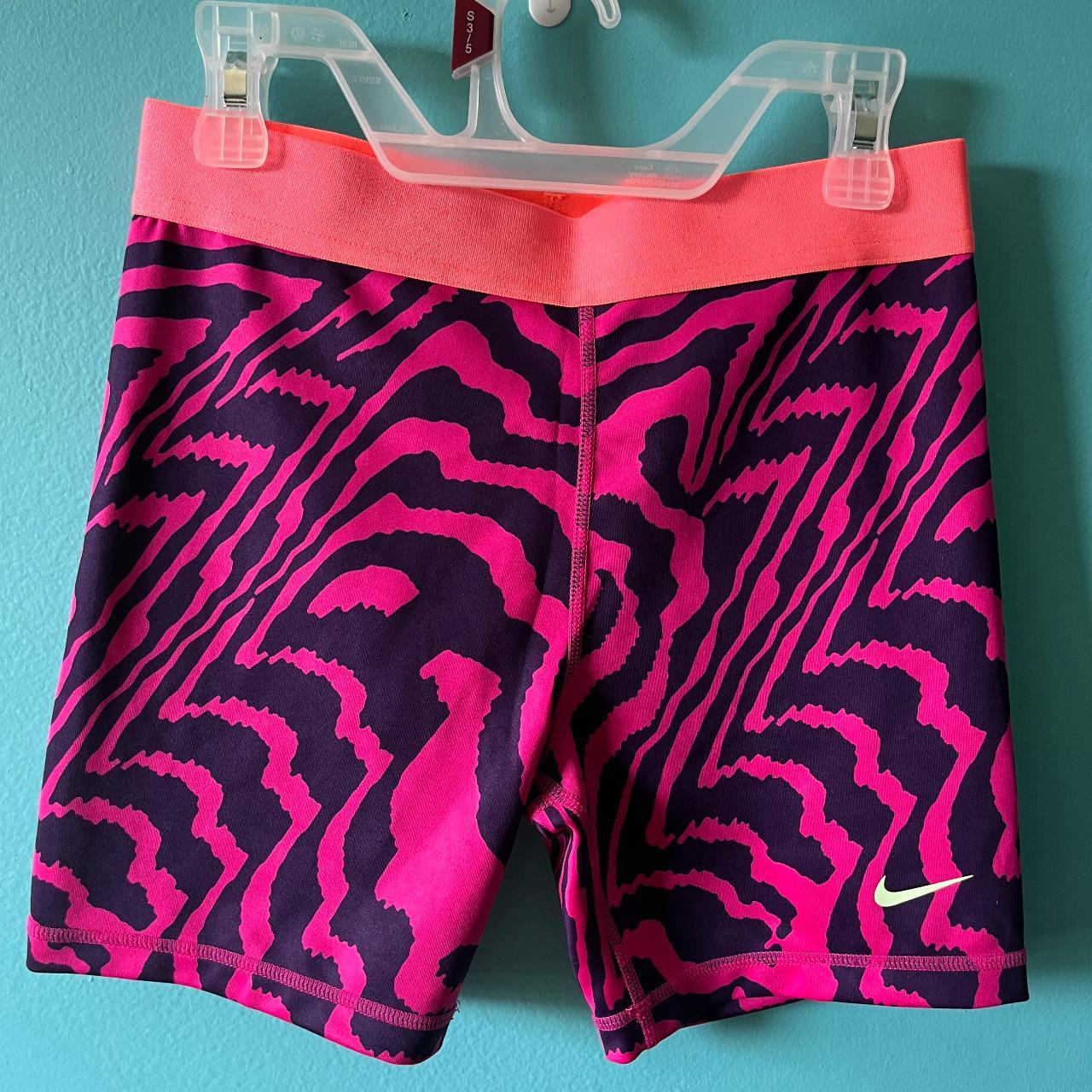 pink and purple nike pros 🔅size youth XL, but fits a... - Depop