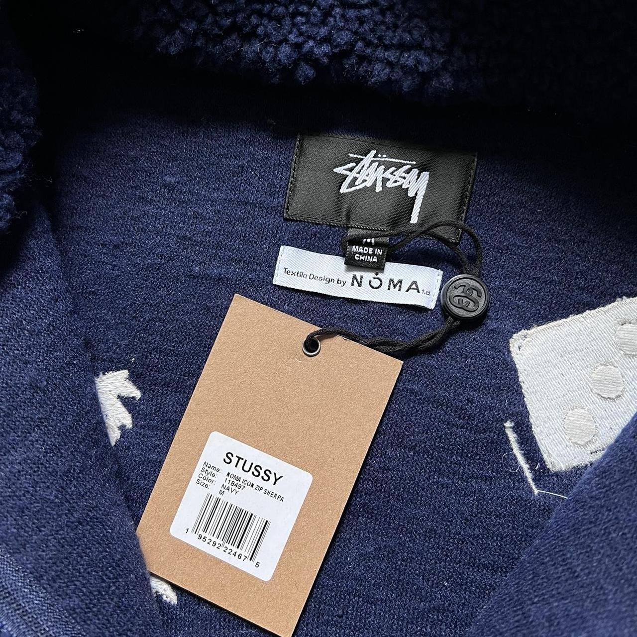 Stussy NOMA Icon Sherpa Fleece Jacket - Navy... - Depop