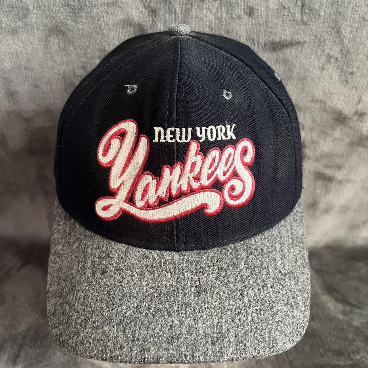 NY Yankees 90S Nutmeg Cap Snapback Hat Vintage RARE Script- Made in USA