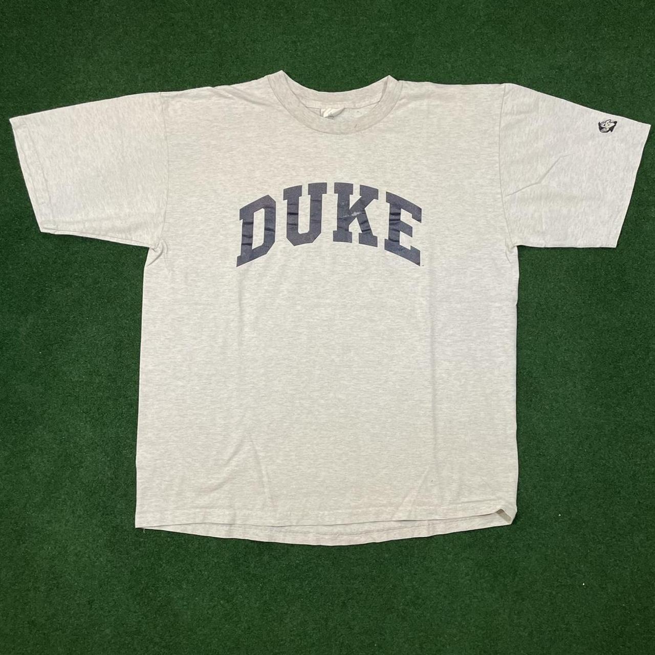 Duke Men's Grey and Navy T-shirt