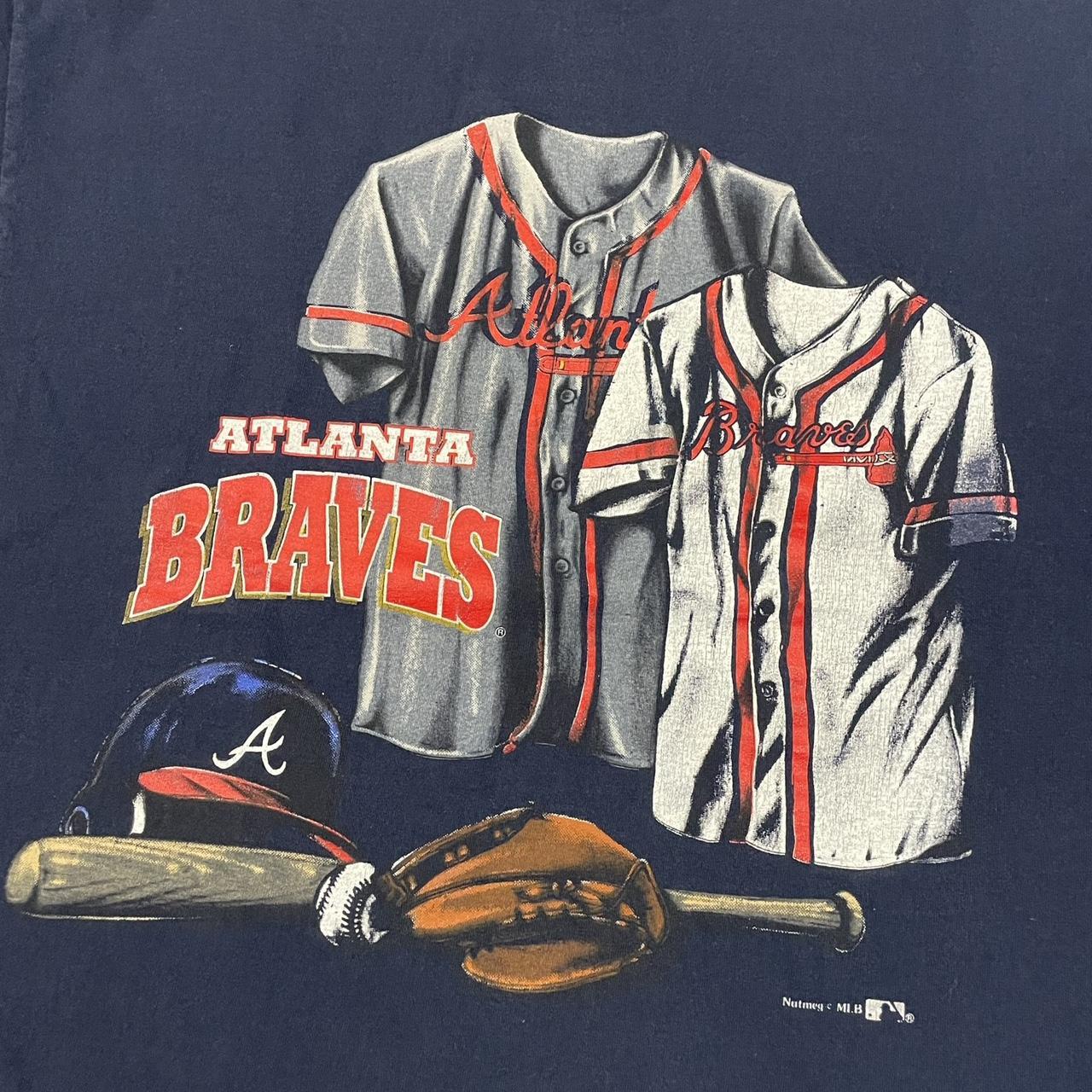 Buy Vintage Atlanta Braves MLB Nutmeg T Shirt / '90s National