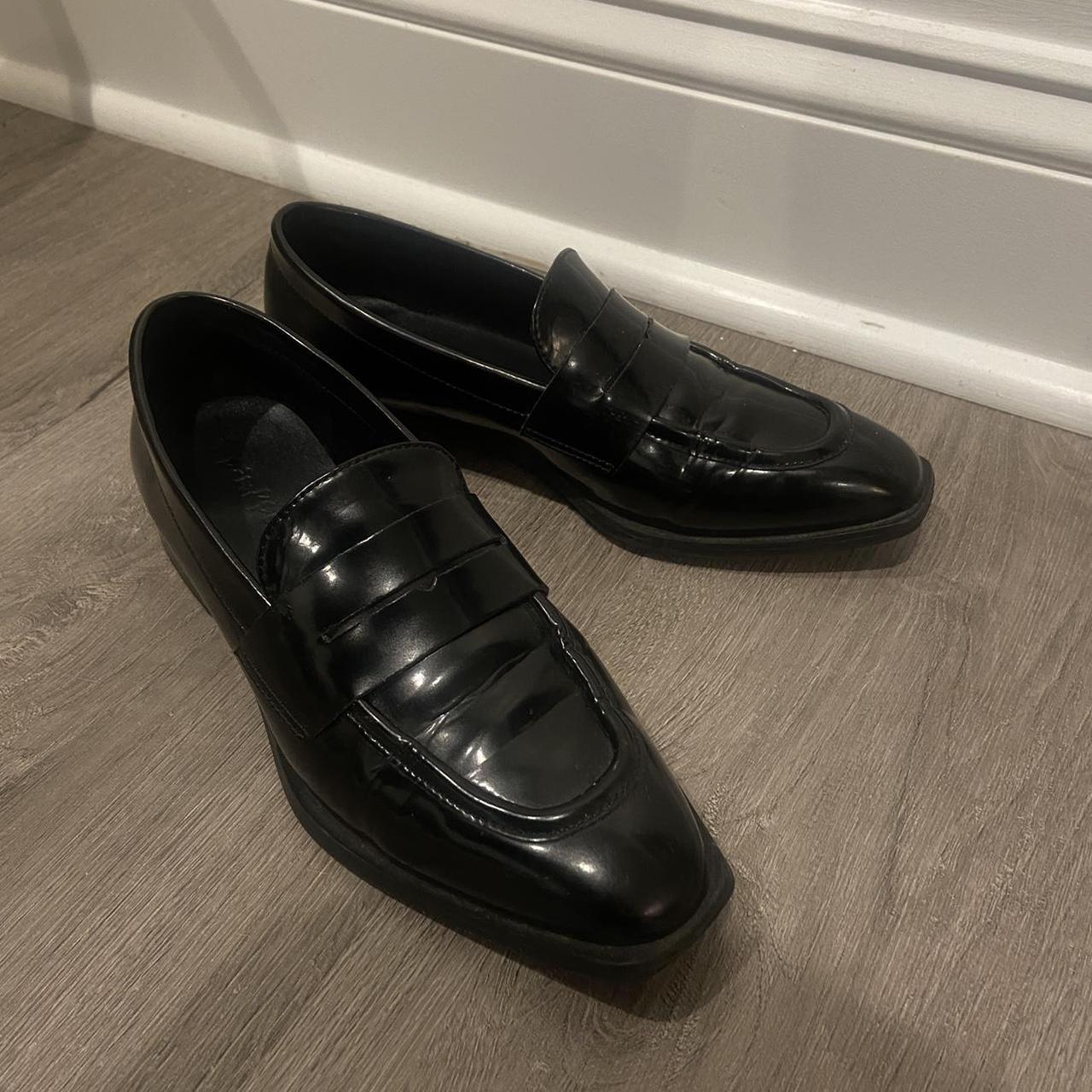 WOMEN's HANDMADE LOAFER- IN SHINY BLACK US SIZE 7... - Depop