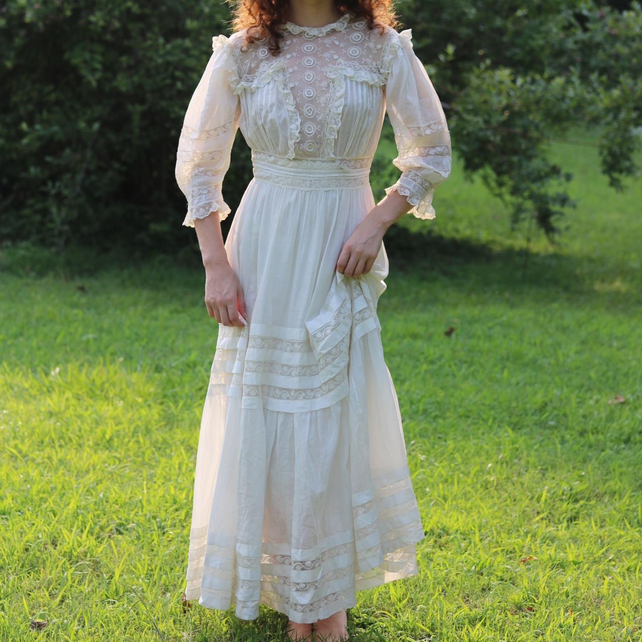 antique edwardian 1900s / 1910s sheer cotton and...