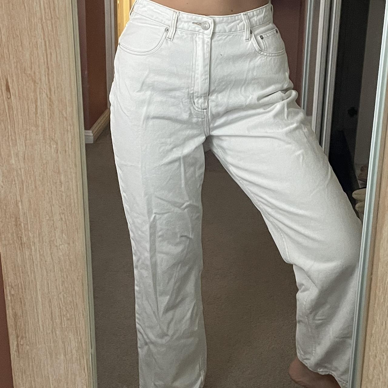 Lee baggy high waisted white jeans - Depop
