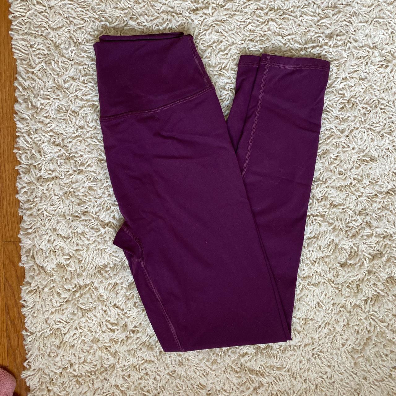 Lululemon Women's Burgundy Leggings | Depop