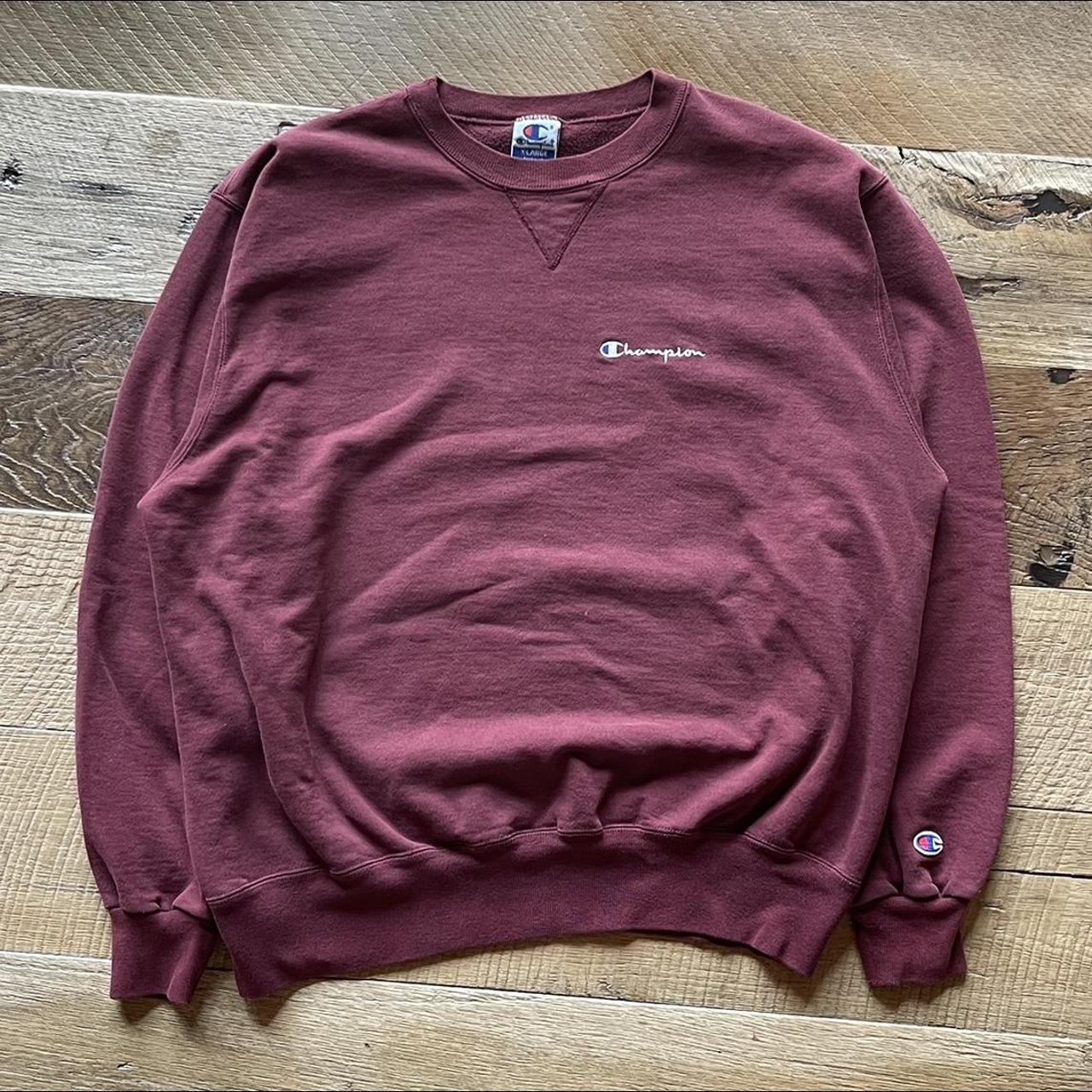 Champion Men's Burgundy Sweatshirt | Depop