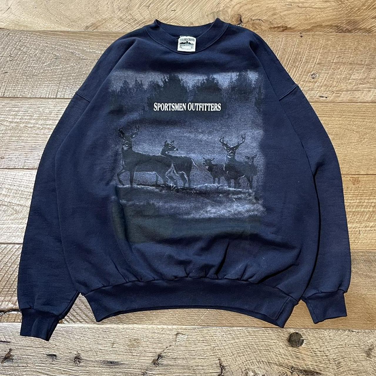 Men's Navy and White Sweatshirt | Depop