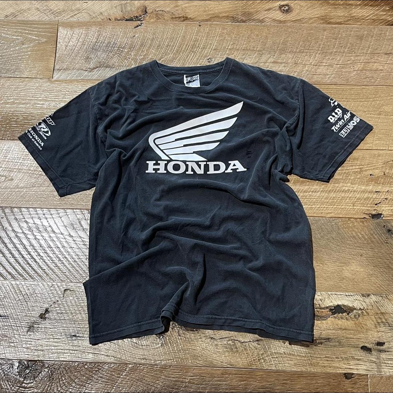 Vintage Y2K Honda fox racing tee. Beautiful charcoal... - Depop