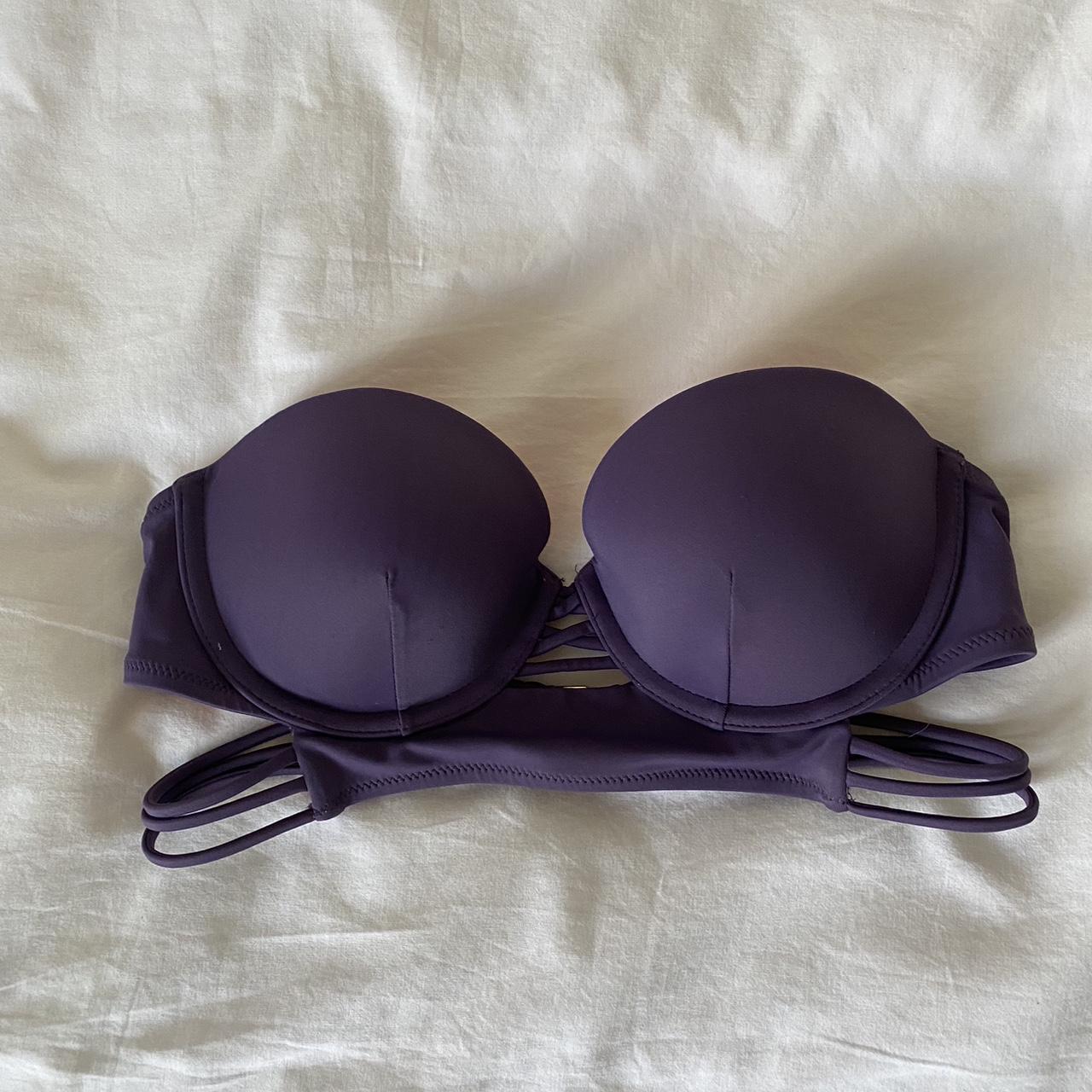 Purple Victoria's Secret bandeau bikini top Size 34B - Depop