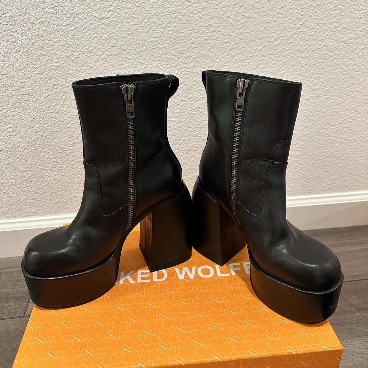 Naked Wolfe Women S Black Boots Depop