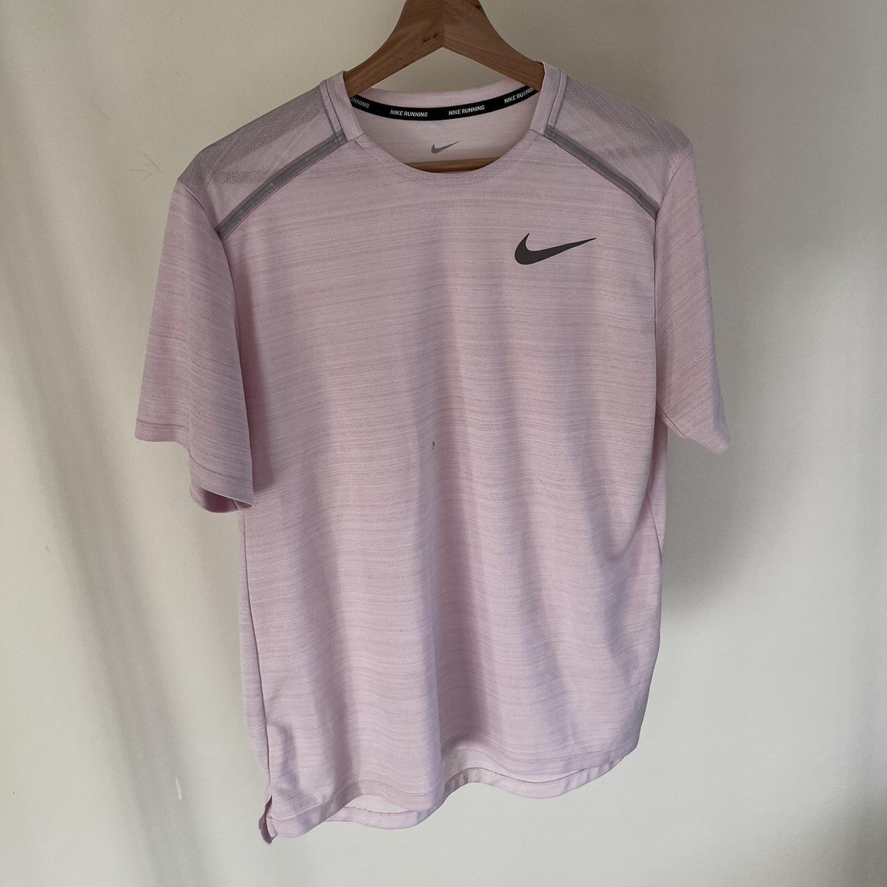 Men’s Pink Nike Miler Condition: 6 10, Small Marking - Depop