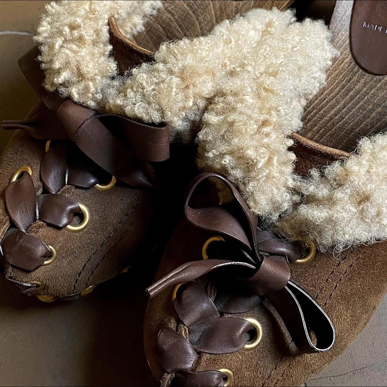 🐑 Vintage Miu Miu Suede Fur Brown Wooden Sole Clogs | Depop