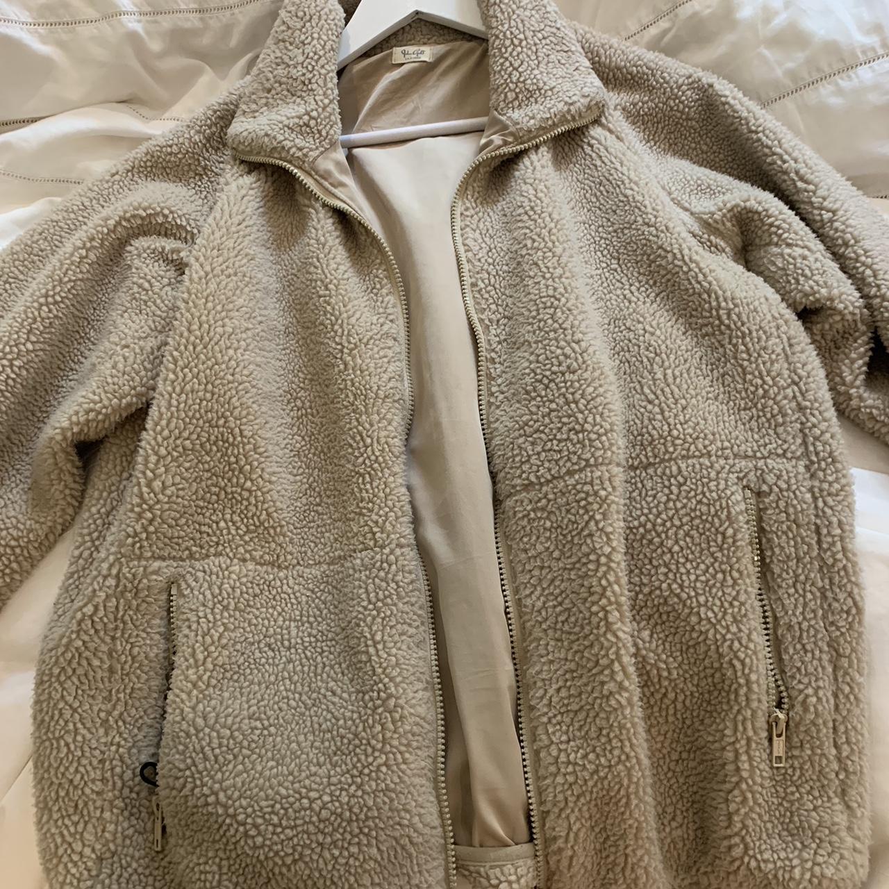 Classic Brandy Melville teddy jacket Size S Worn a... Depop