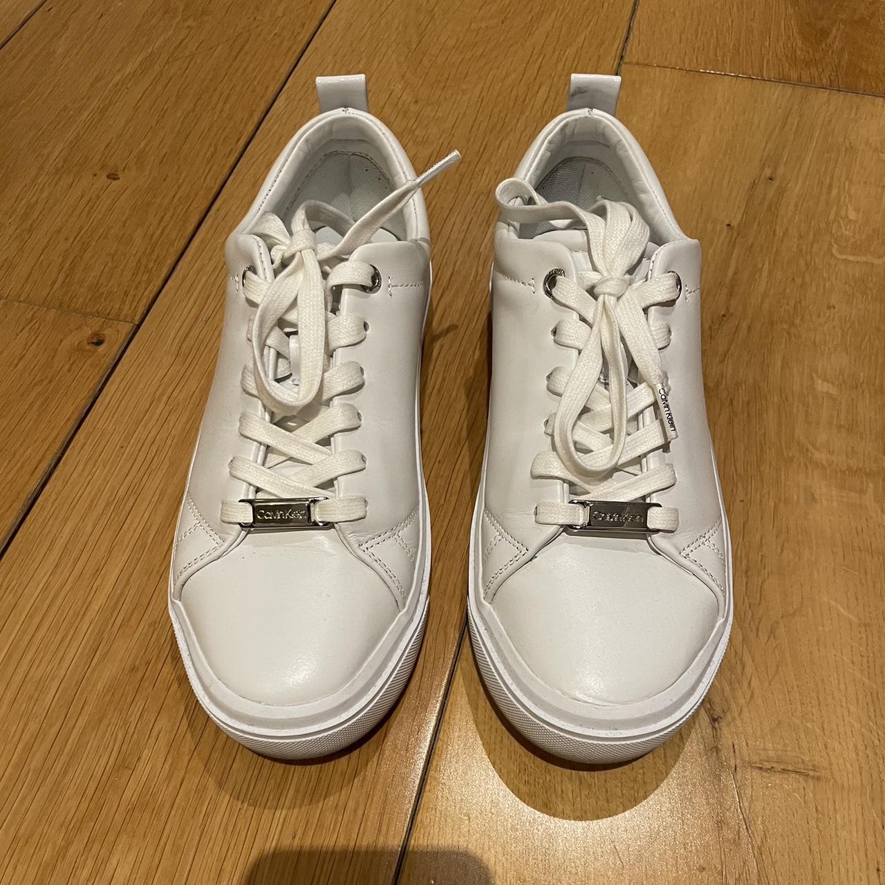 Calvin Klein Women's White Trainers | Depop