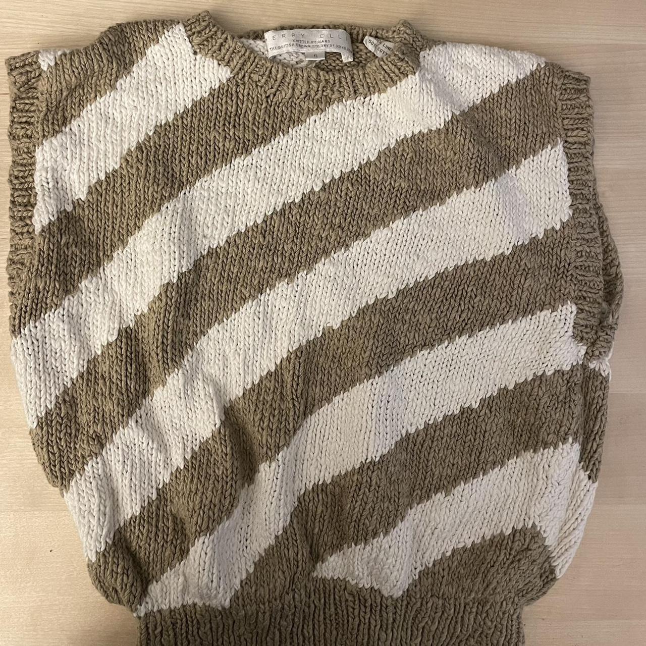 handmade perry ellis striped pattern sweater... - Depop