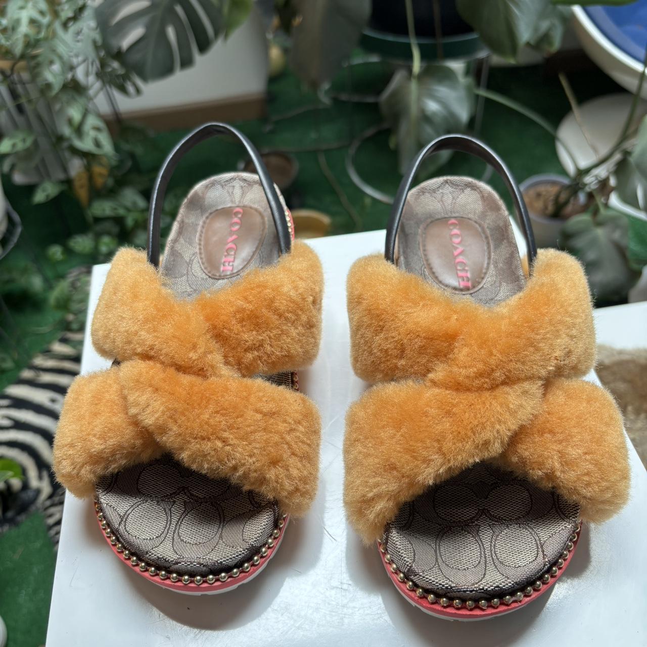 coach shearling sandals