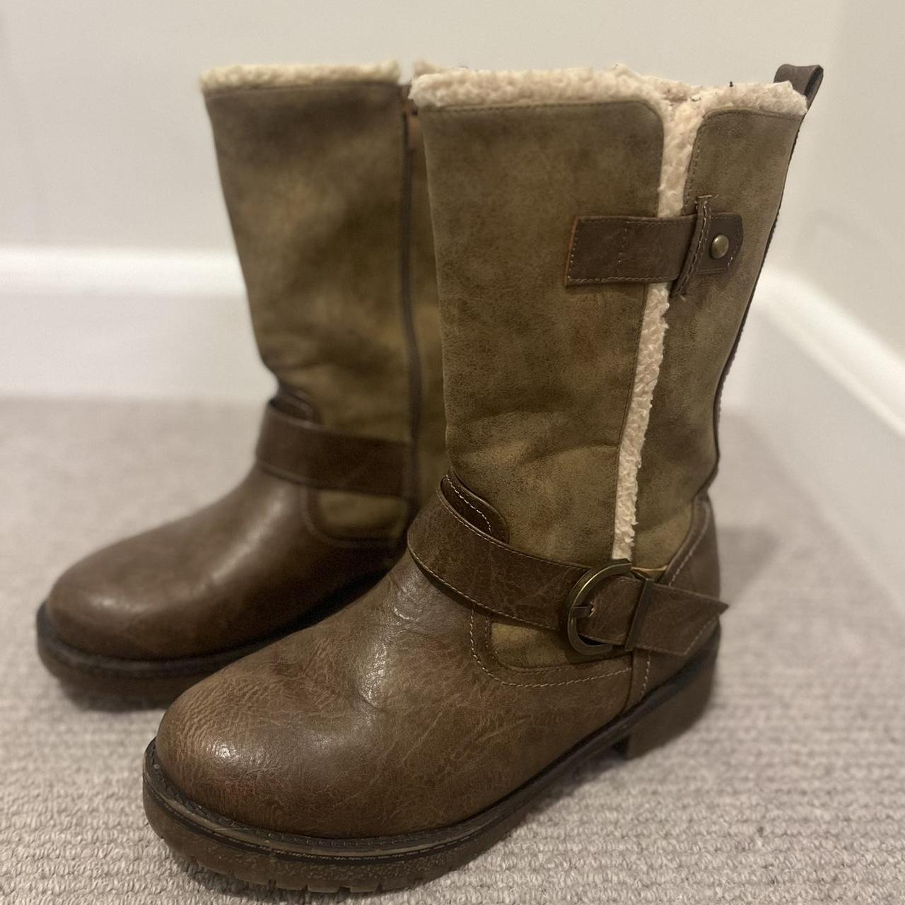 Heavenly Feet brown biker boots. RRP €70 hardly... - Depop