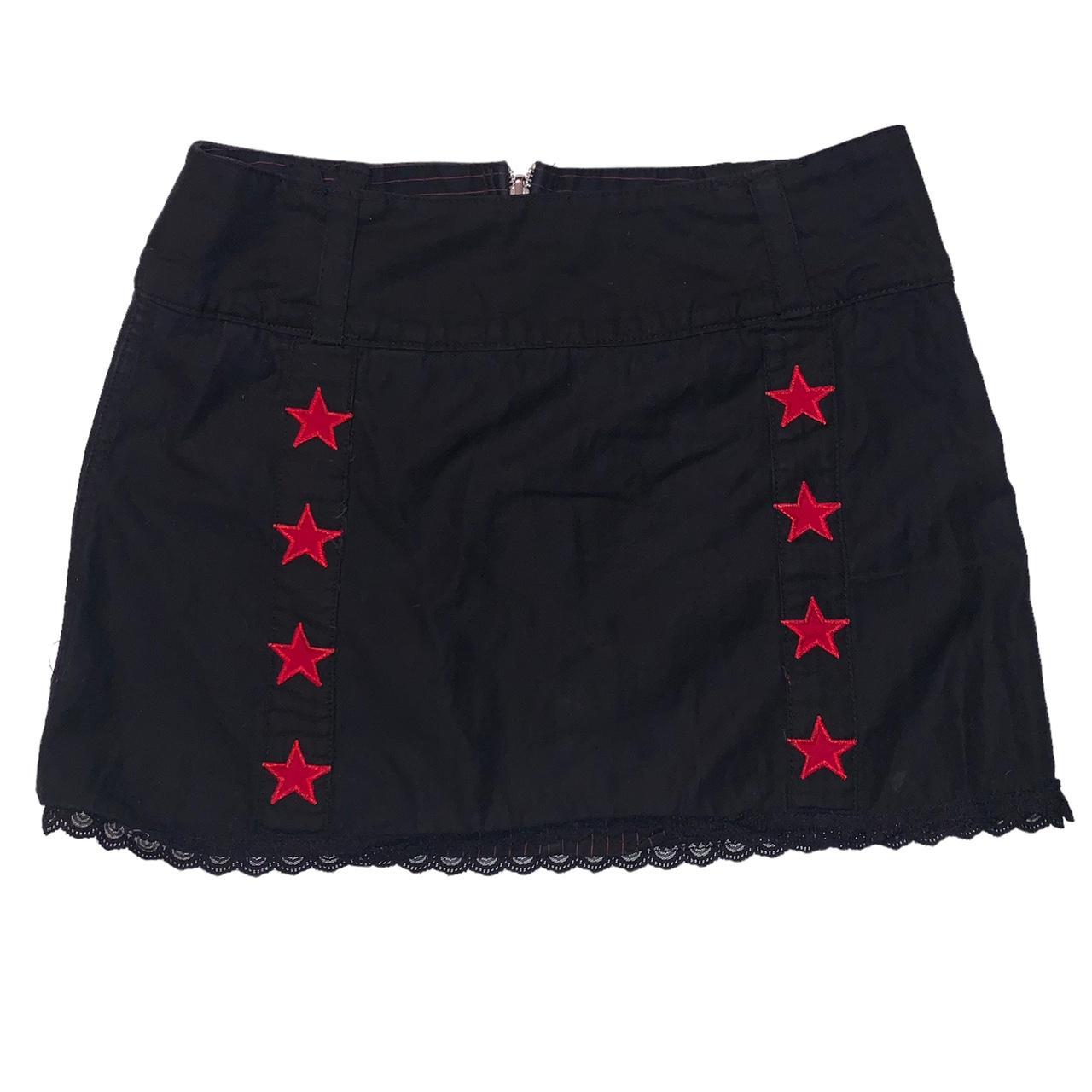 Y2k Vintage Red Star Pinstripe Goth Grunge Emo Mini... - Depop