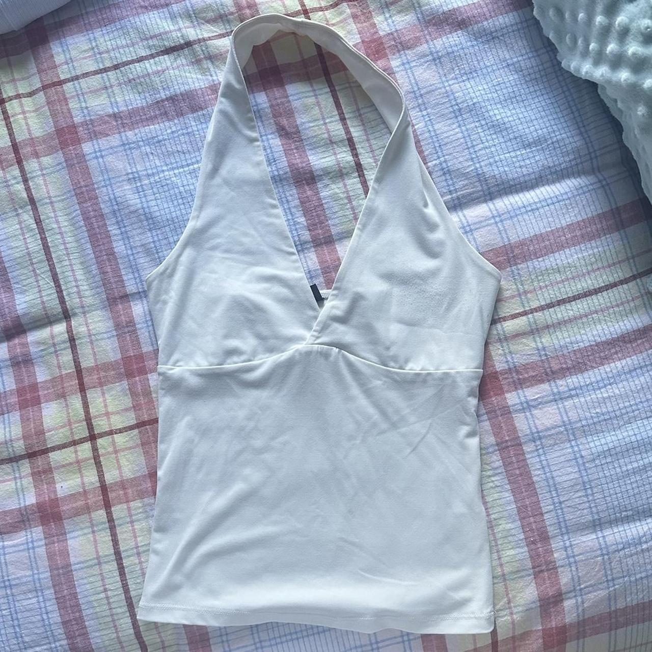 Flattering white halter top Really cute but don’t... Depop