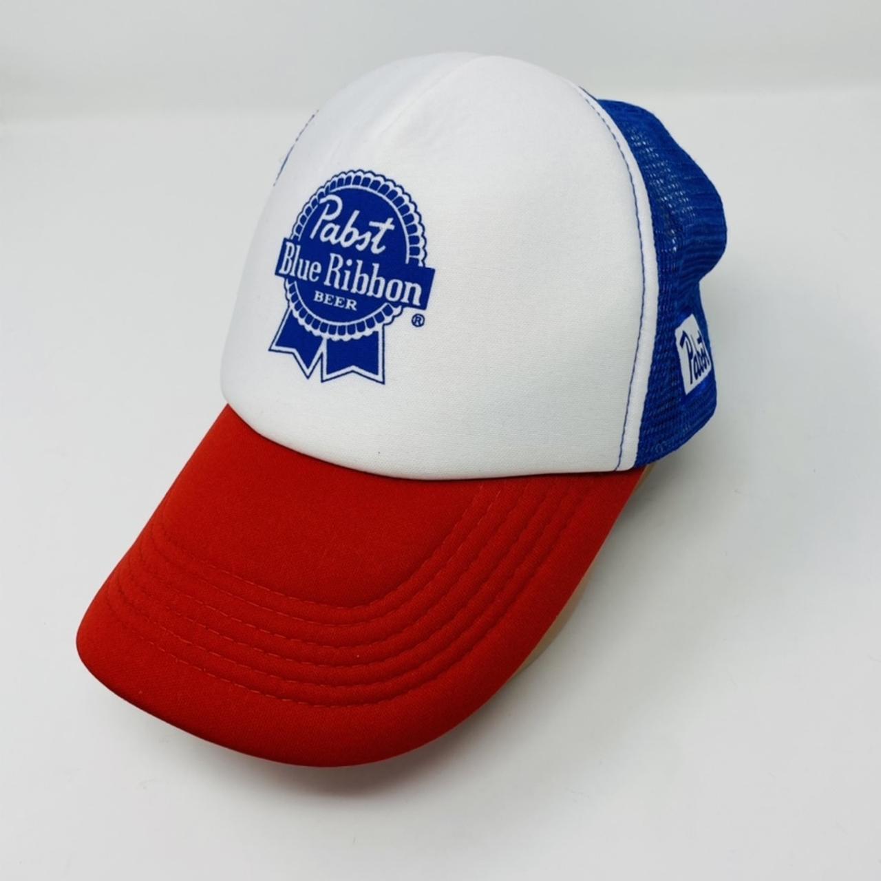 🍻Pabst Blue ribbon beer snapback trucker style blue... - Depop