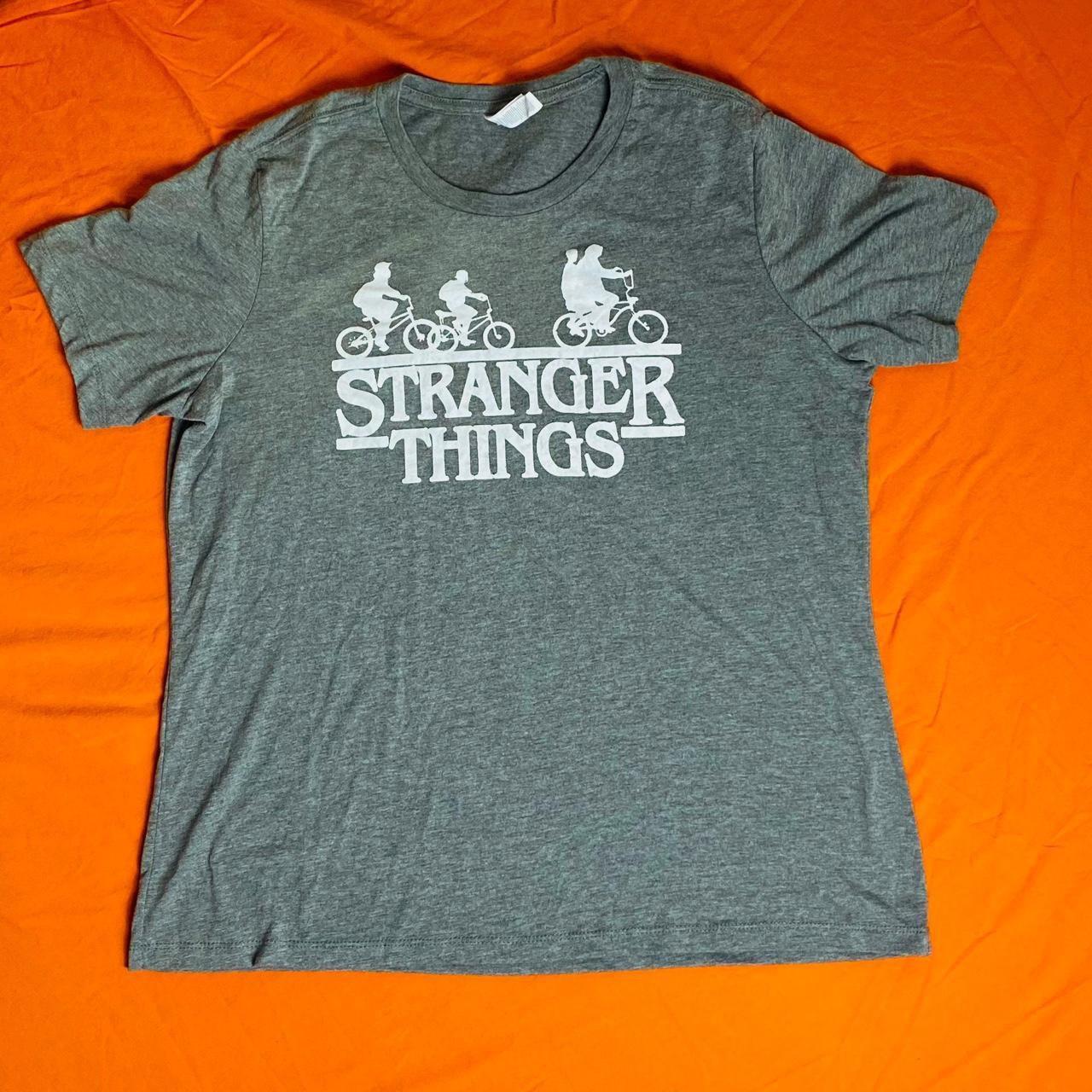 Stranger things gray graphic tshirt tv show Netflix... - Depop