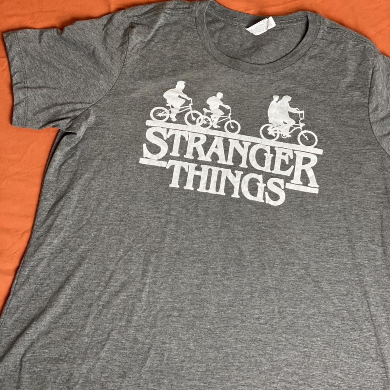 Stranger things gray graphic tshirt tv show Netflix... - Depop