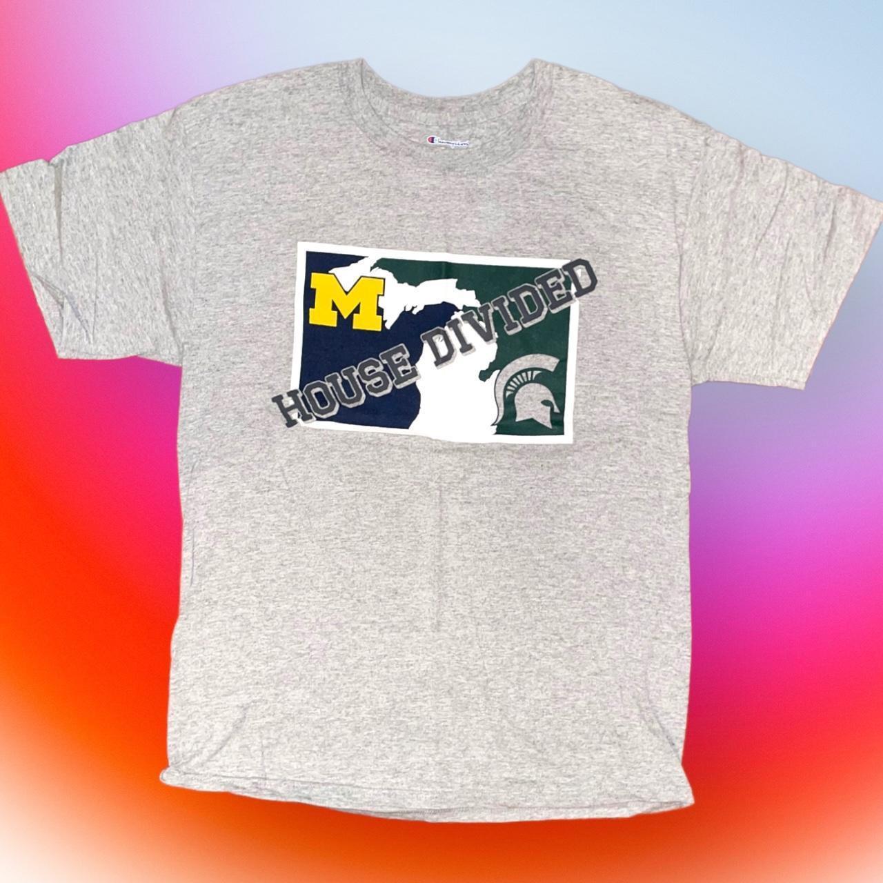 Michigan State and Michigan House Divided Short Sleeve T Shirt