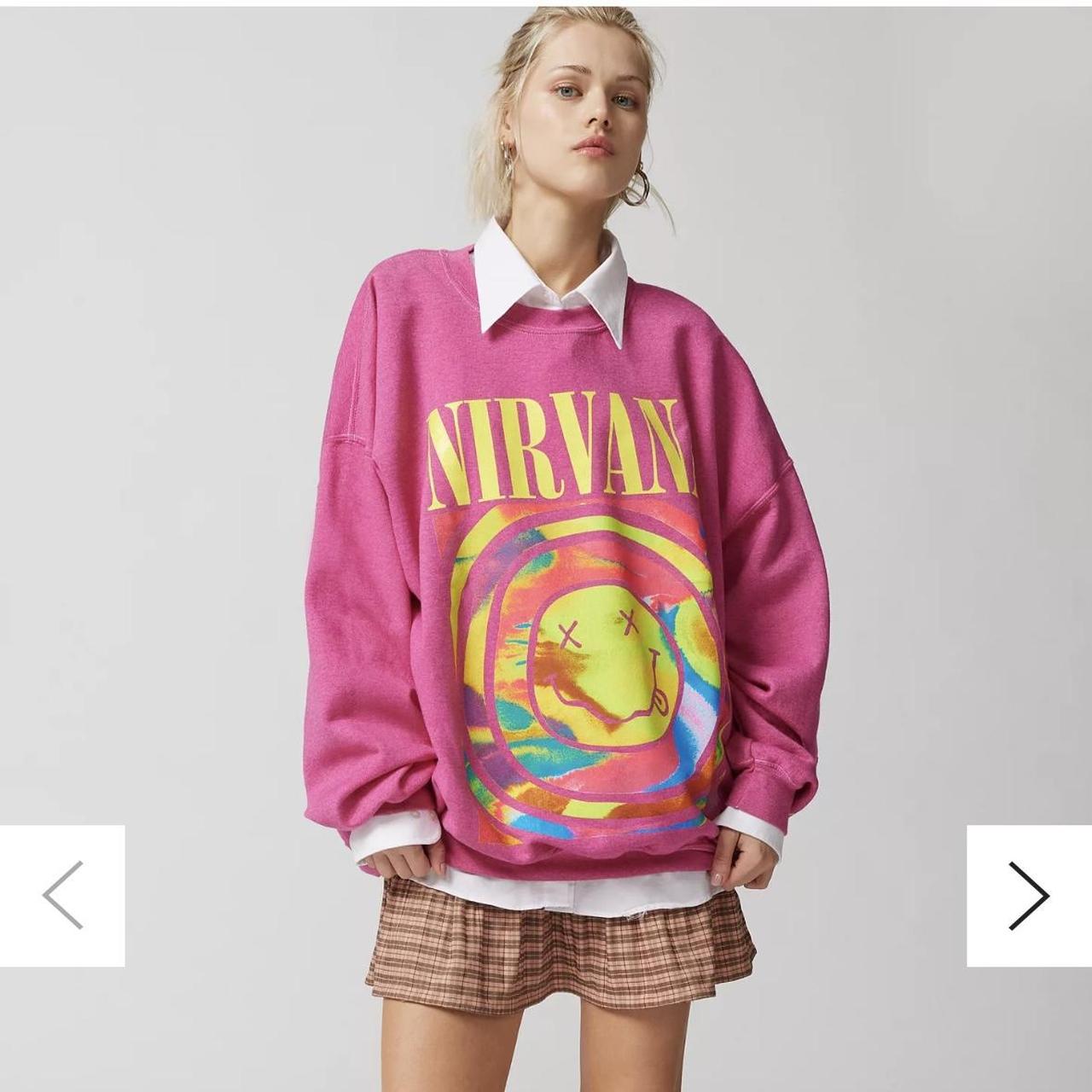 BRAND outlet NEW! L/XL Urban Outfitters Nirvana PINK sweatshirt