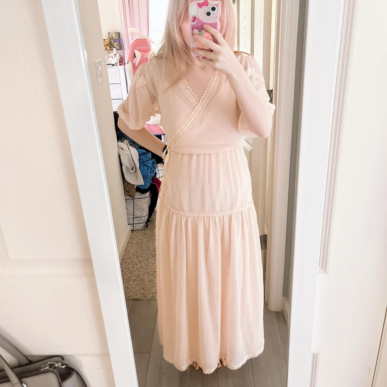 beautiful pastel pink reclaimed vintage maxi dress Depop