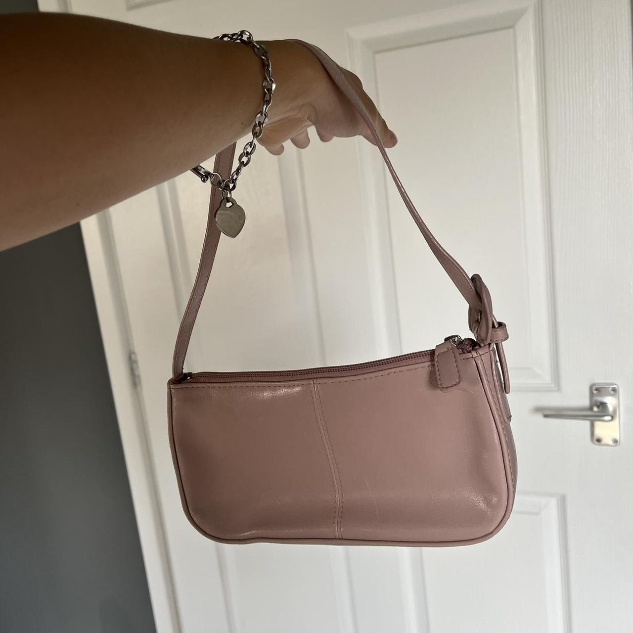 plain brown leather handbag brown leather purse by - Depop