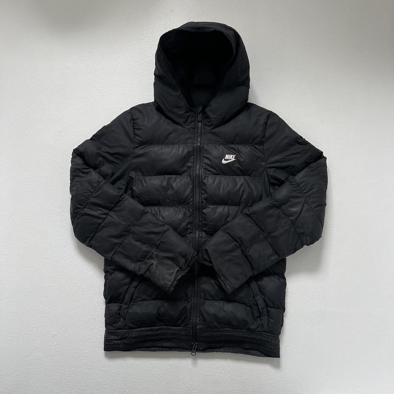 Vintage black Nike puffer jacket S Plain black... Depop