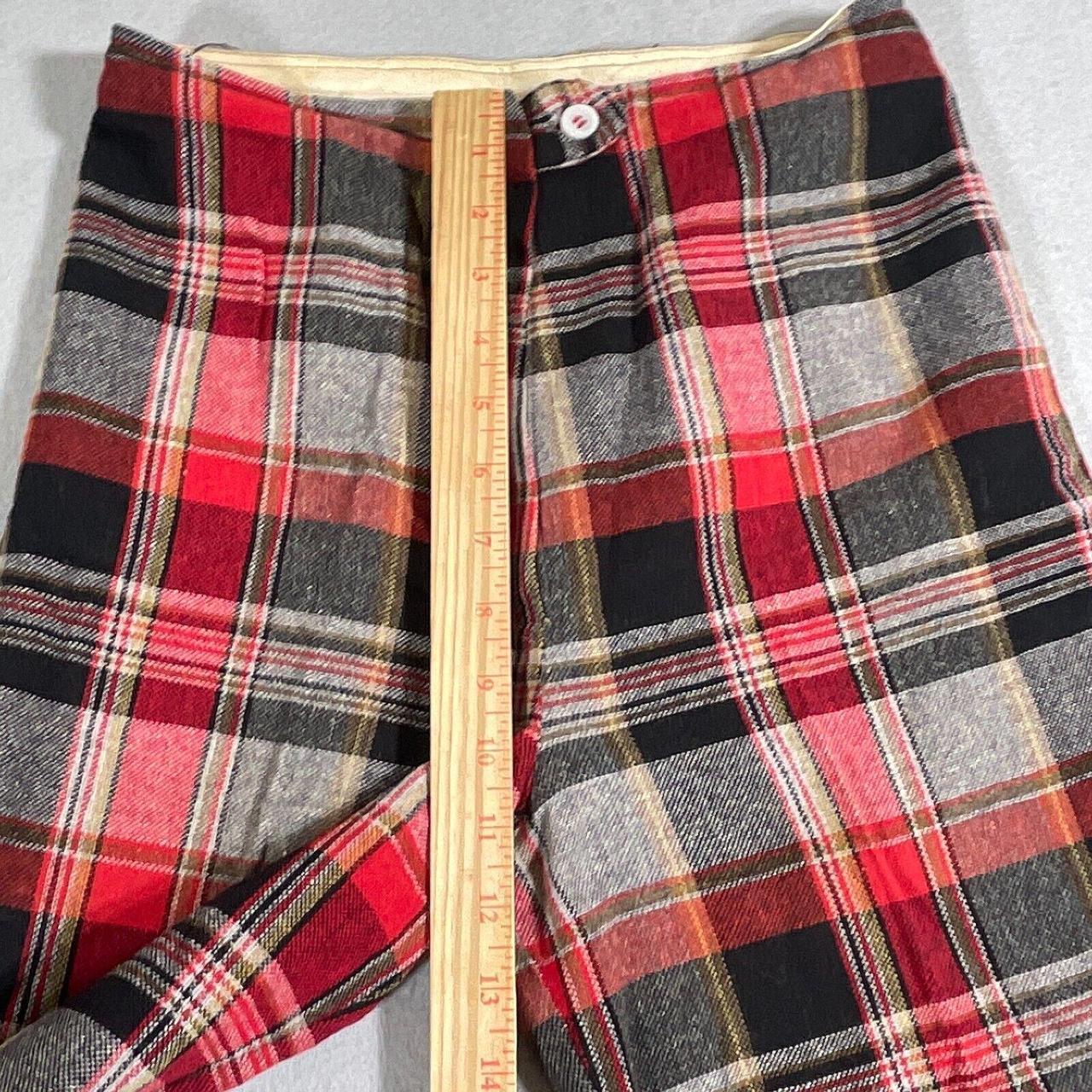 Women's Pants - Red/Grey - 12 – VTG 70s Plaid Bel… - image 5
