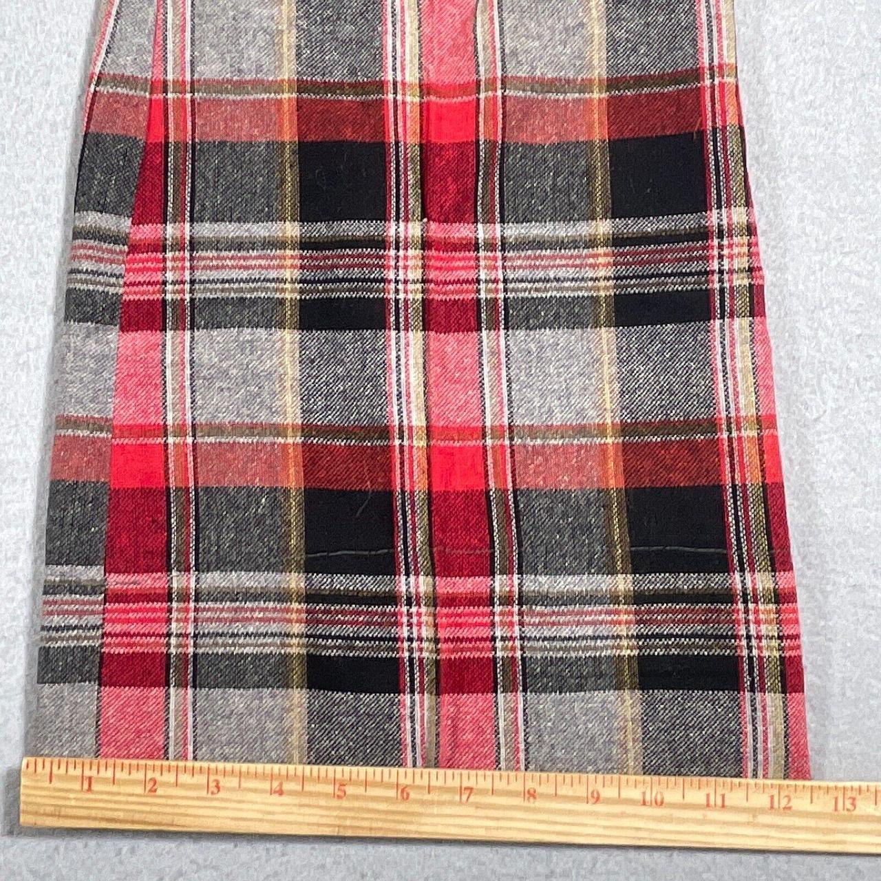 Women's Pants - Red/Grey - 12 – VTG 70s Plaid Bel… - image 4