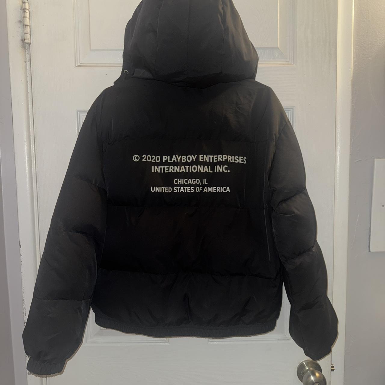 Playboy Women's Puffer Jacket Black S – Black Playboy Puffer x