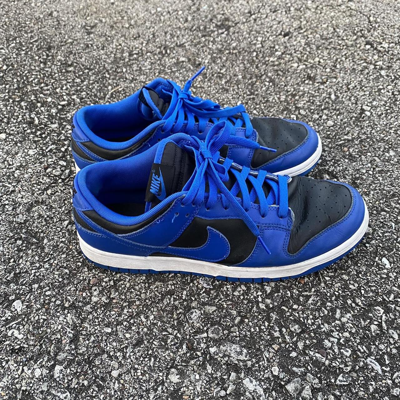 Nike Dunk Low Retro Black Hyper Cobalt Size:... - Depop