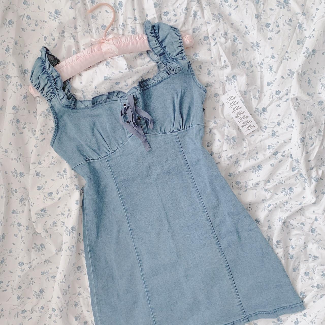 Denim milkmaid outlet dress