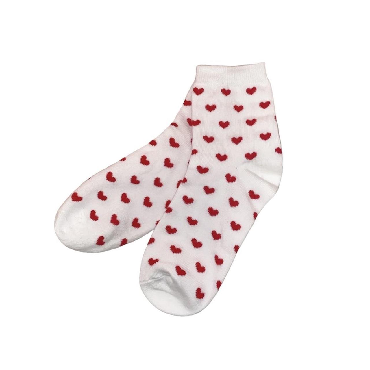 brand new brandy melville heart socks 💌 took the... - Depop