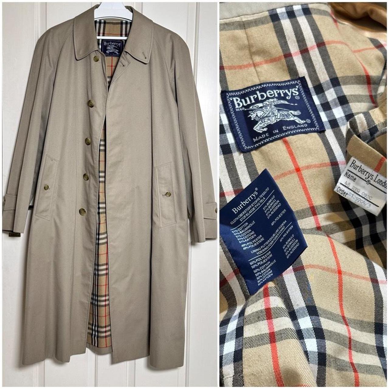 Vintage Burberry Macintosh raincoat with nova check... - Depop