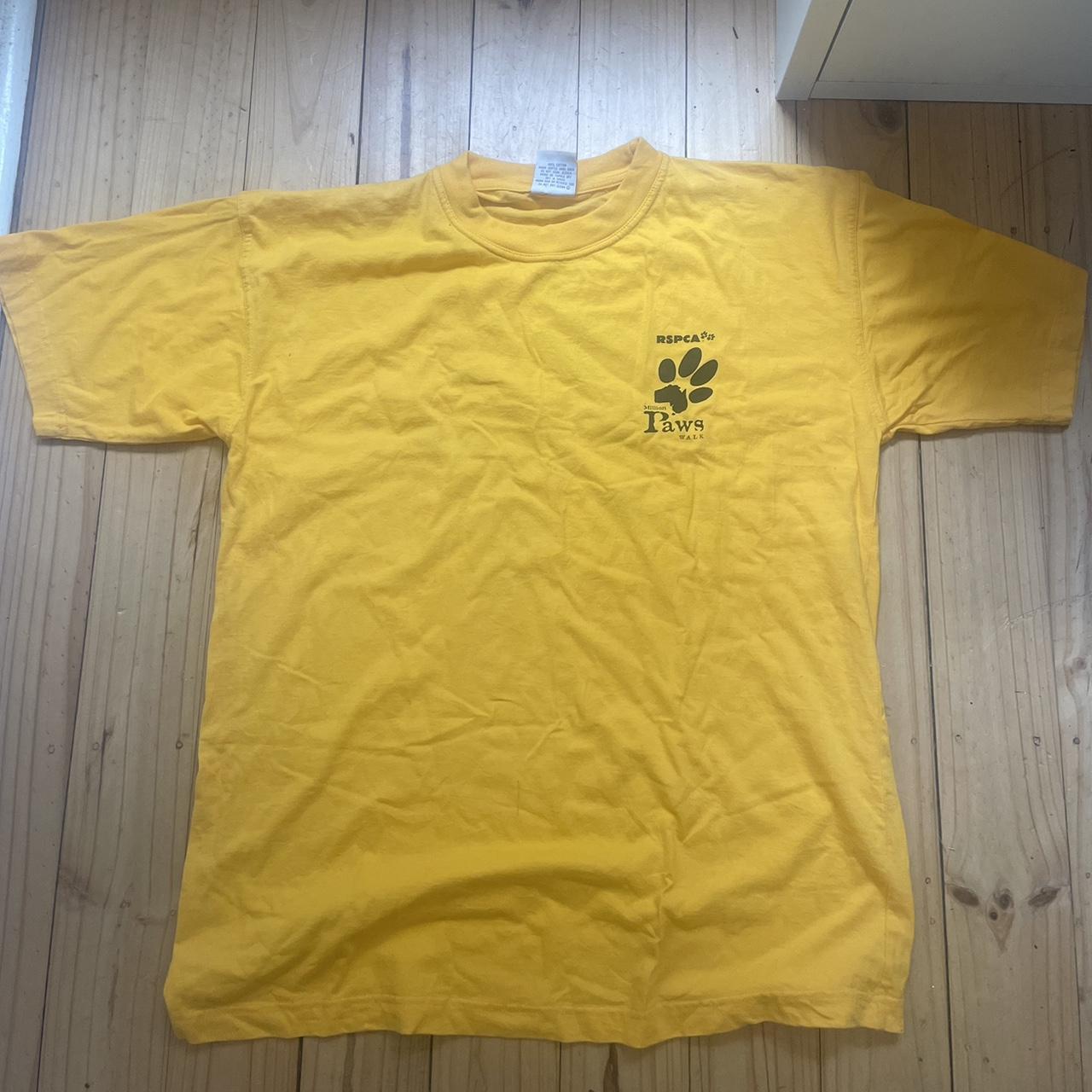 Vintage yellow RSPCA tshirt Gorpcore arcteryx... - Depop