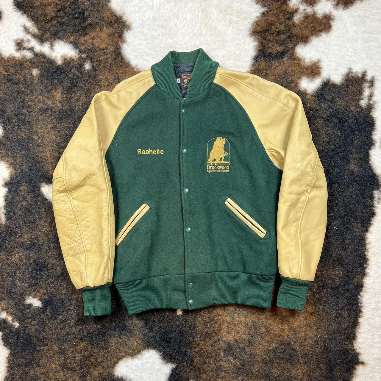 Green Varsity Jacket Perfect condition, NEGOTIABLE - Depop