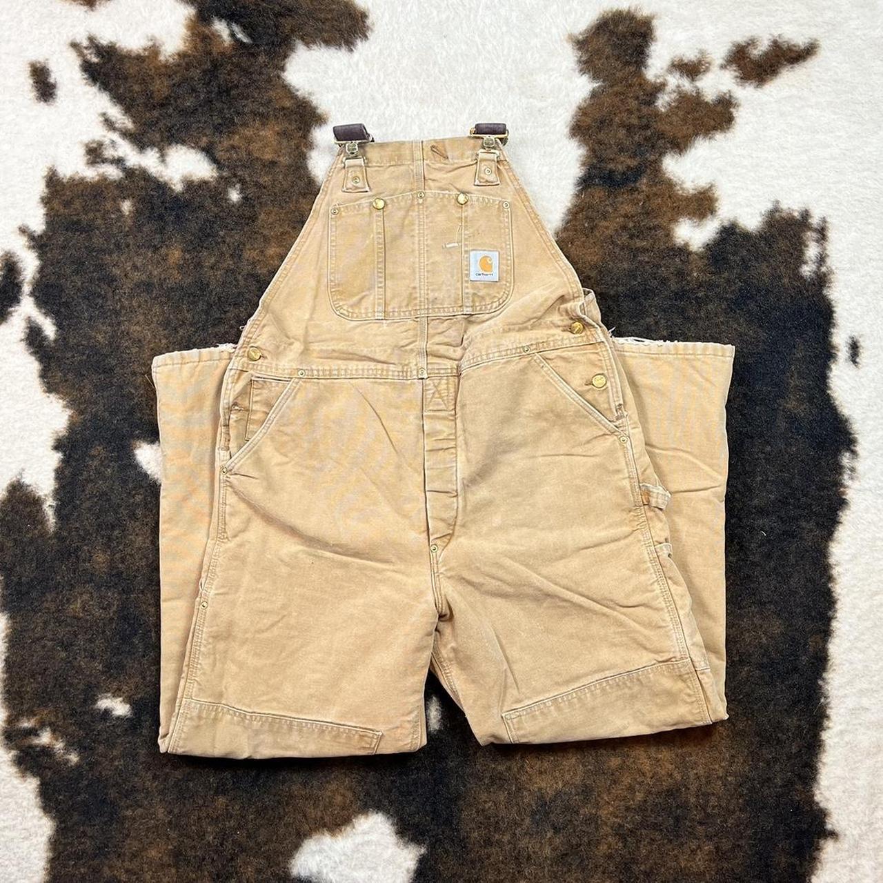 Carhartt Men's Tan Dungareesoveralls Depop