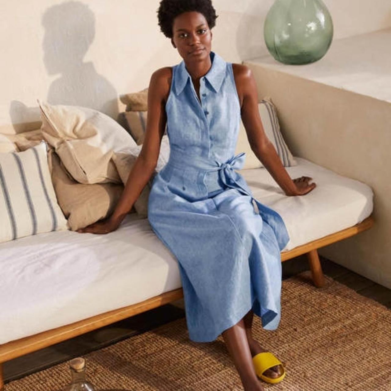 Boden Kate linen shirt dress chambray RRP £120... Depop