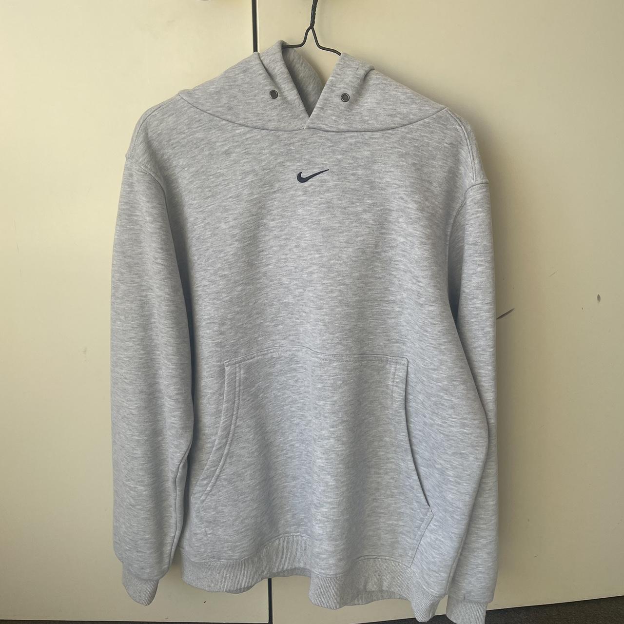 Grey Nike Swoosh hoodie, in great condition, hardly... - Depop