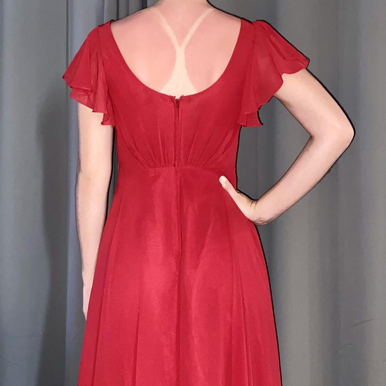 David's Bridal Women's Red and Burgundy Dress | Depop