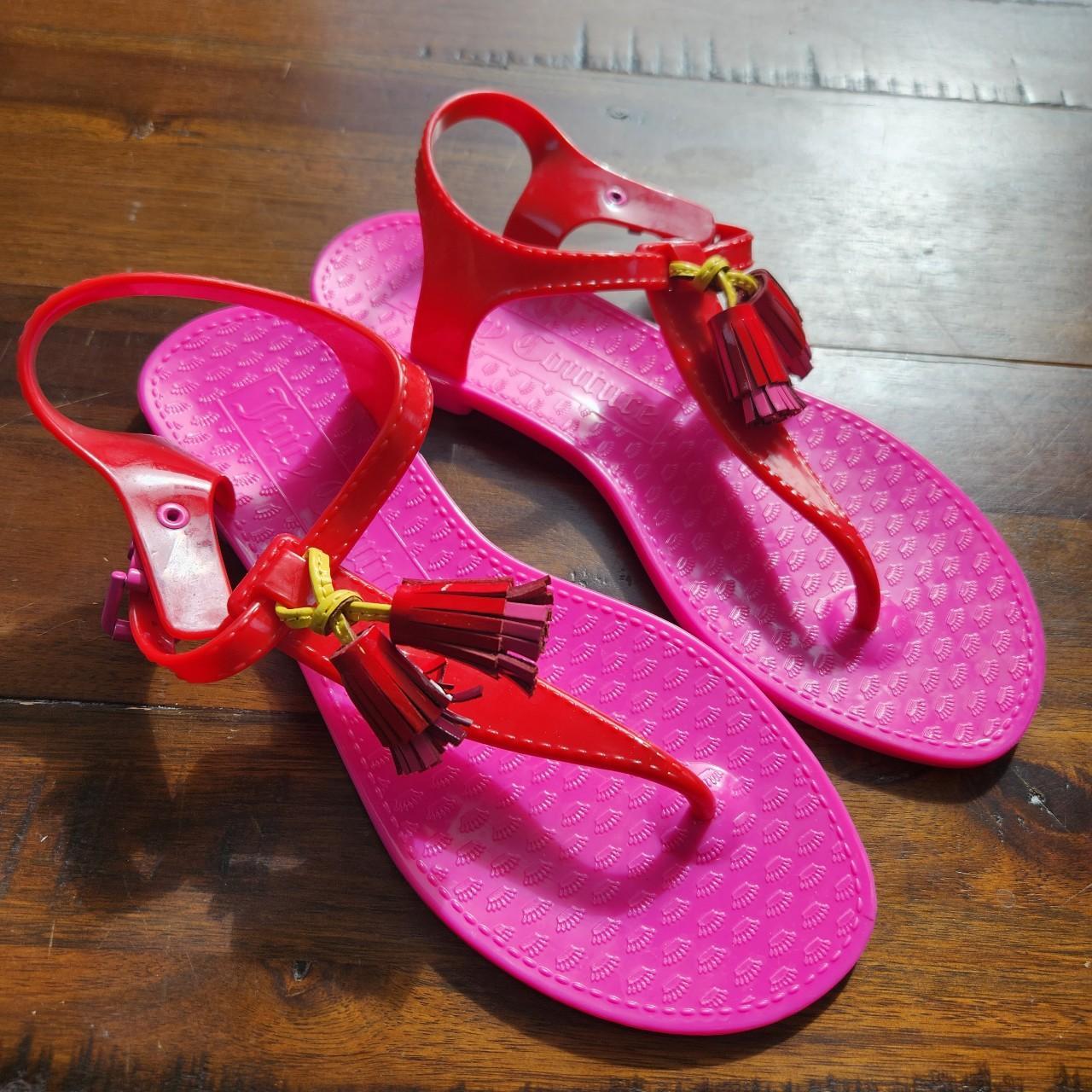 Bright discount red sandals