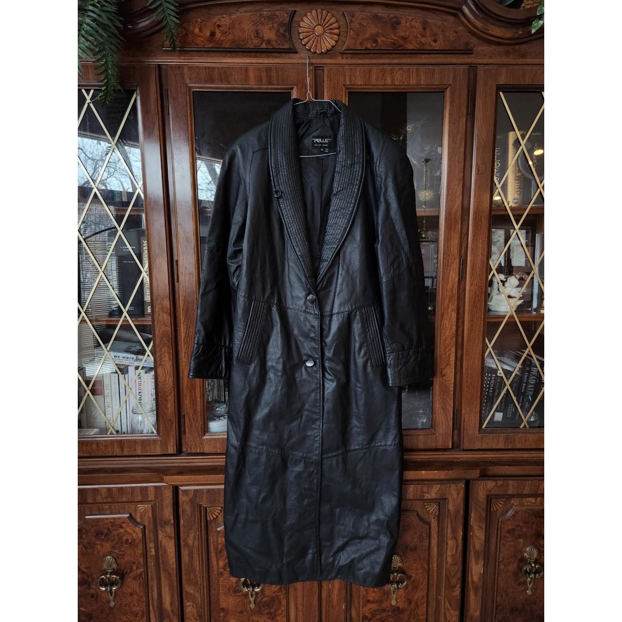 Leather pelle trench coat outlets