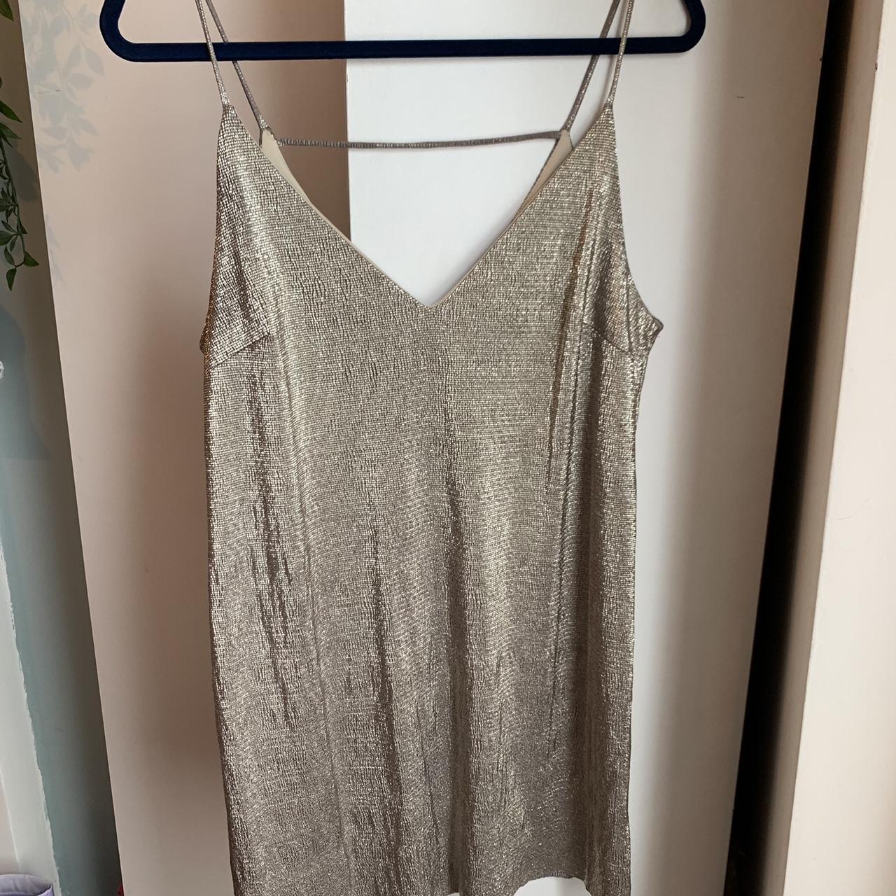 River Island gold cami dress. Size 14. camidress... Depop