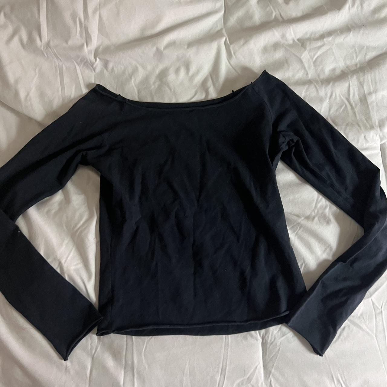 brandy melville navy blue bonnie top - off the... - Depop