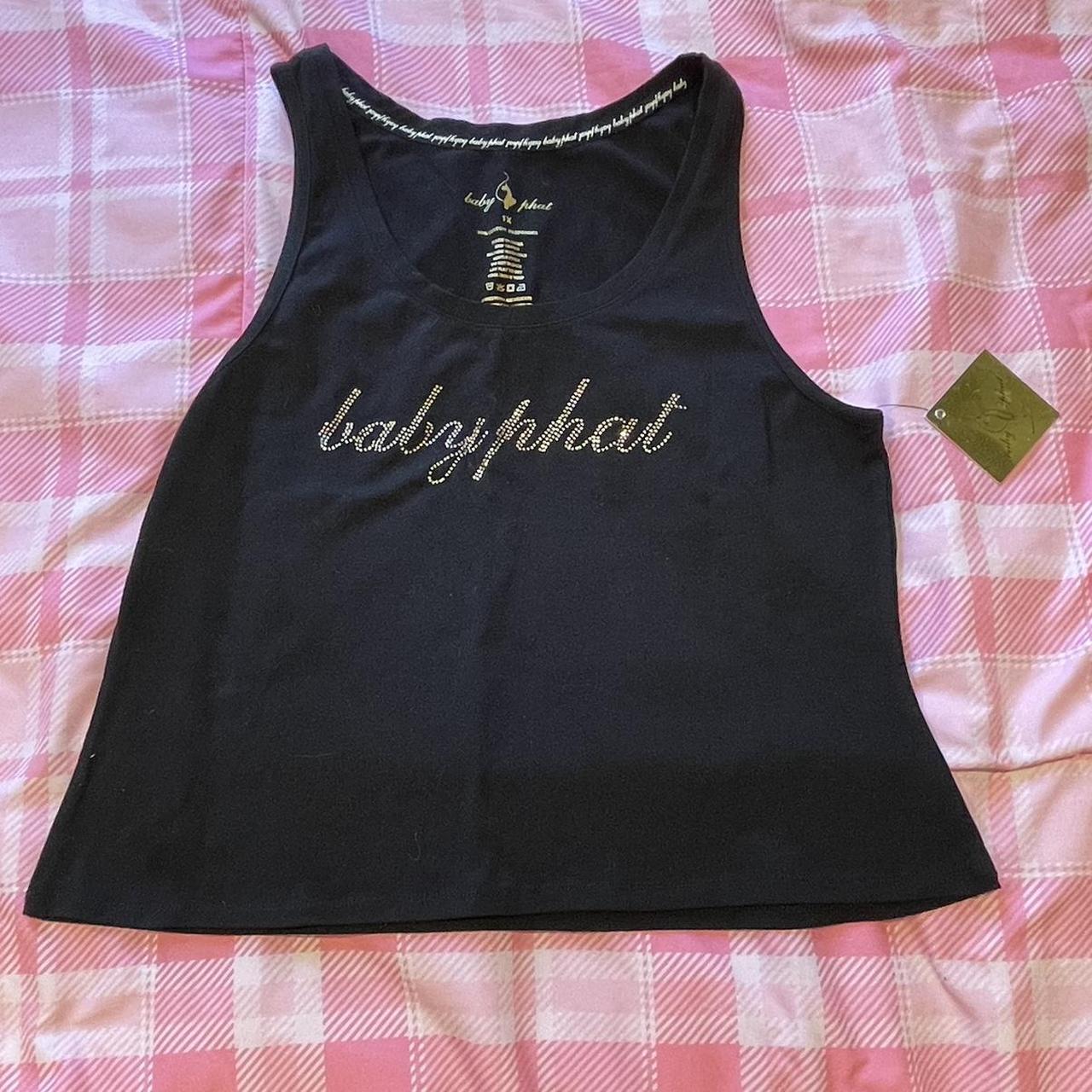 Authentic black baby phat tank top Size 1x Gold... Depop